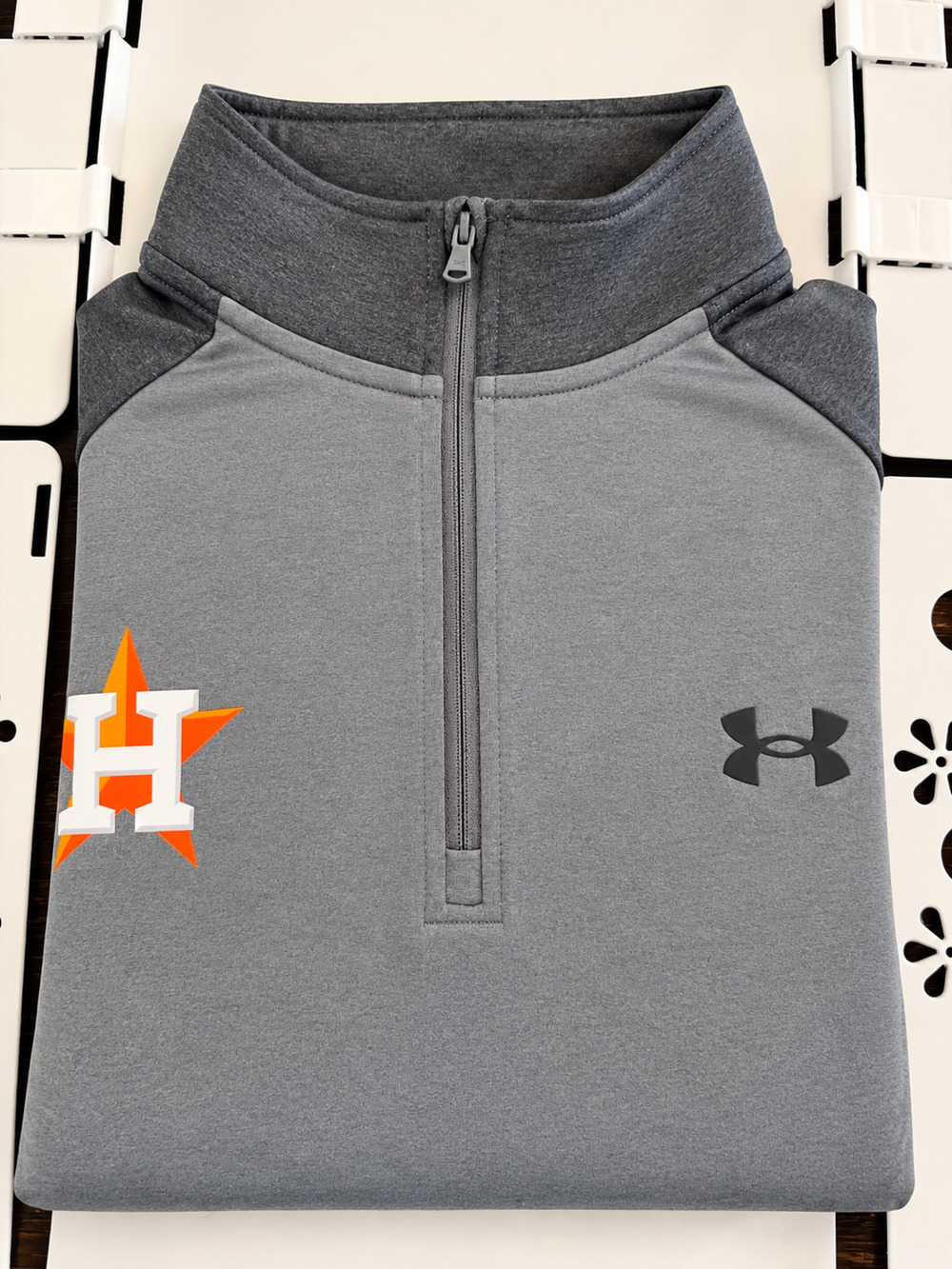 Under Armour Houston Astros MLB Men's Medium Gray 1/4 Zip Pullover Jacket